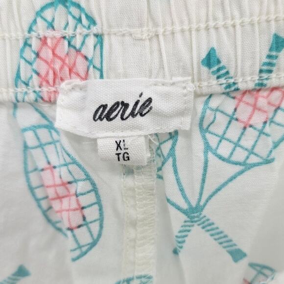 Aerie Women’s XL Pajama Pants Tennis Racket Pattern Relaxed Fit Cozy Loungewear - Picture 8 of 8